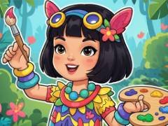 Menina da Selva: Páginas para Colorir - crazygames